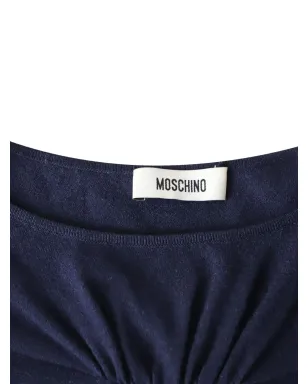 Moschino ヴィンテージ フリルディテール ロングスリーブ ミディドレス - ブルー - サムネイル5