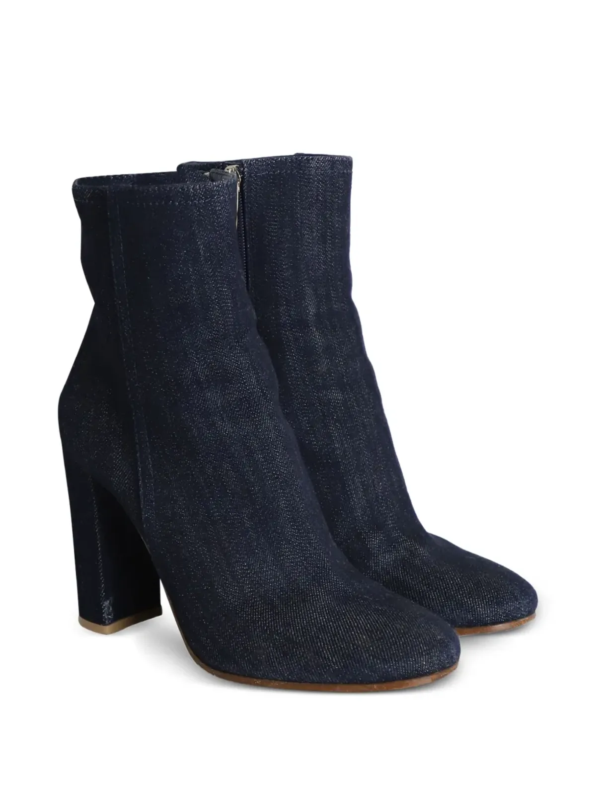 Gianvito Rossi ブロックヒールデニムアンクルブーツ - 画像2