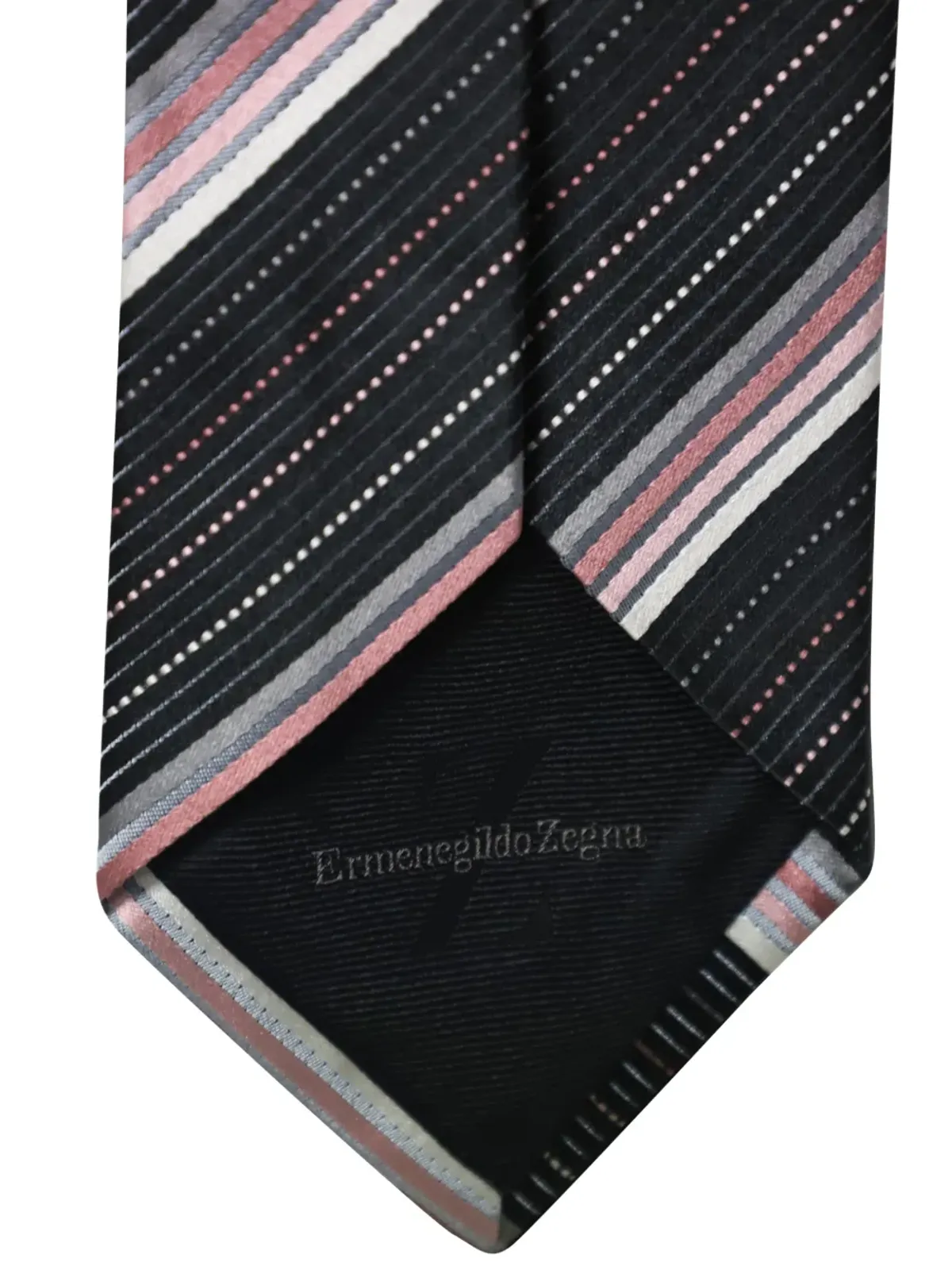 Ermenegildo Zegna Vintage ストライプ柄のシルクタイ - 画像5