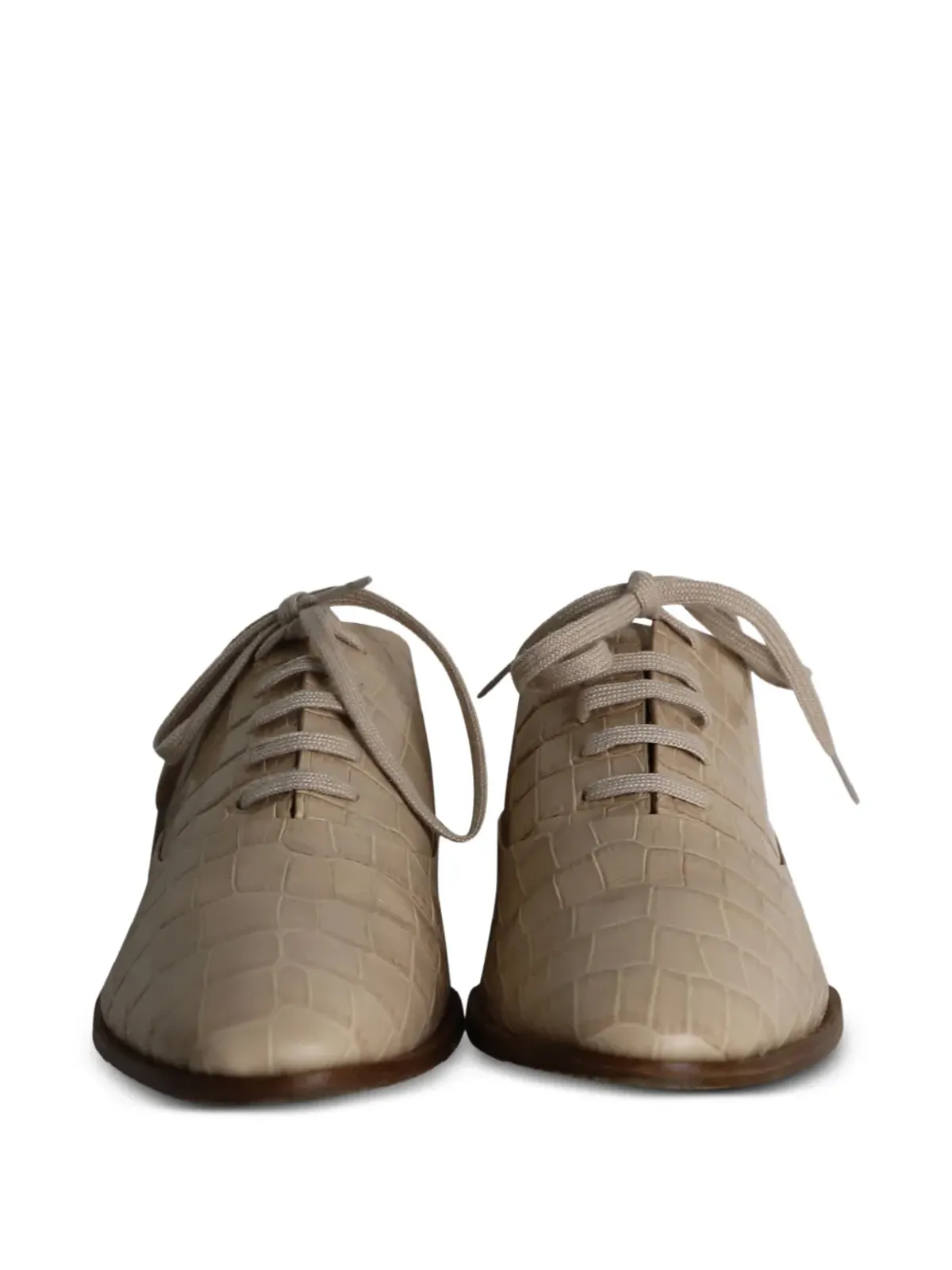 Alexander Wang イングリッド クロコエンボス レースアップ オックスフォードシューズ - Neutrals - 画像2