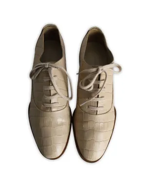 Alexander Wang イングリッド クロコエンボス レースアップ オックスフォードシューズ - Neutrals - サムネイル4