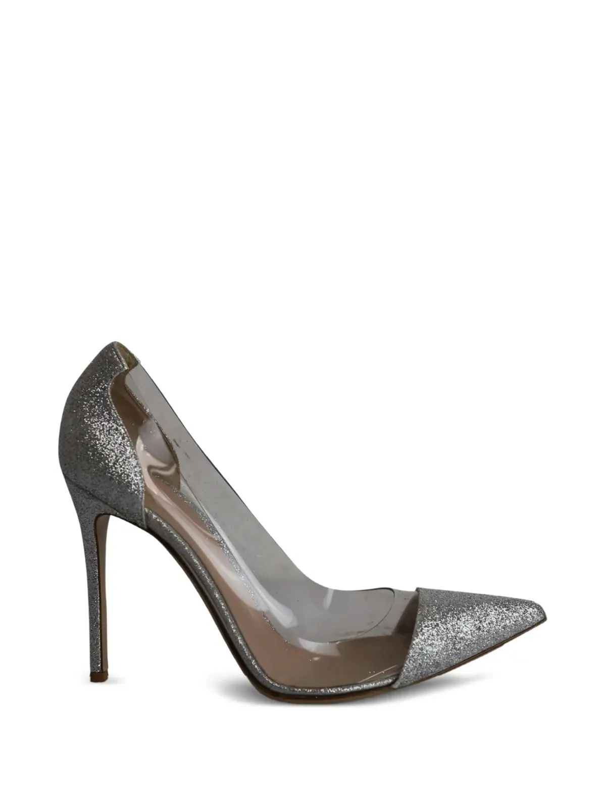 Gianvito Rossi グリッターディテール ポインテッドトゥ パンプス - Silver - 画像1