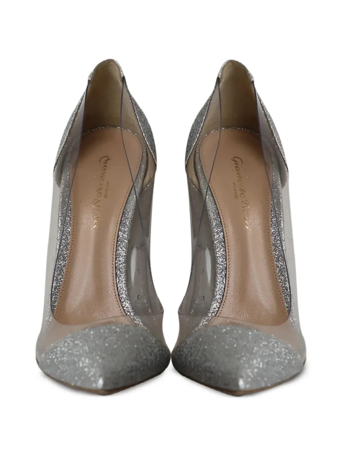Gianvito Rossi グリッターディテール ポインテッドトゥ パンプス - Silver - 画像5