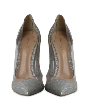 Gianvito Rossi グリッターディテール ポインテッドトゥ パンプス - Silver - サムネイル5