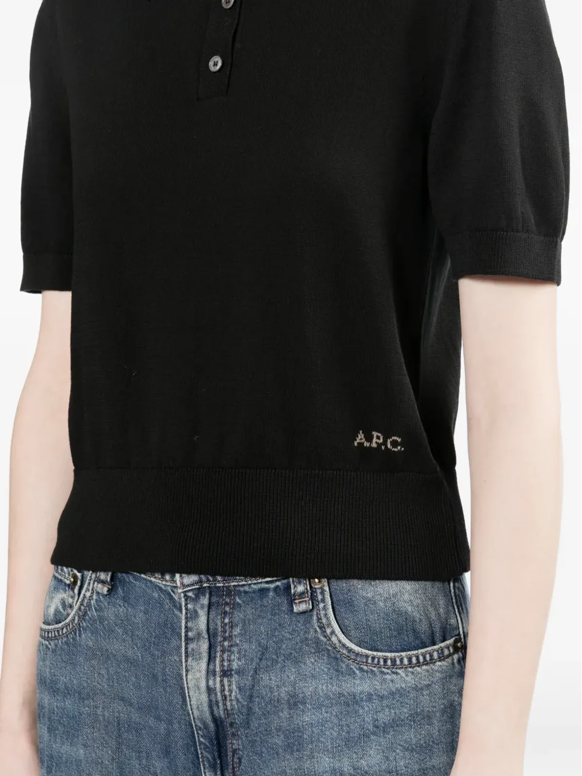 A.P.C. ロゴ刺繍ポロトップ - 画像5