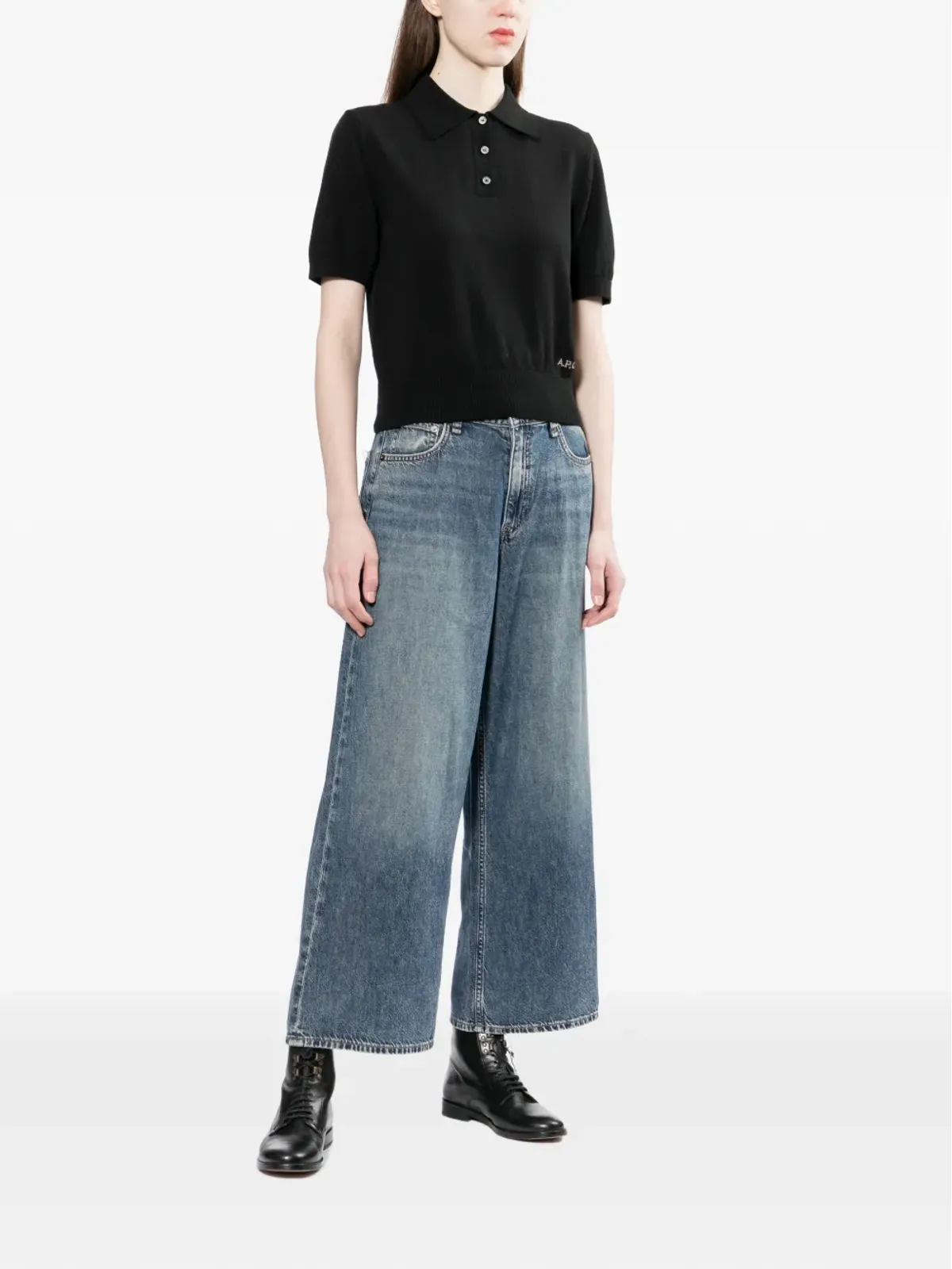 A.P.C. ロゴ刺繍ポロトップ - 画像2