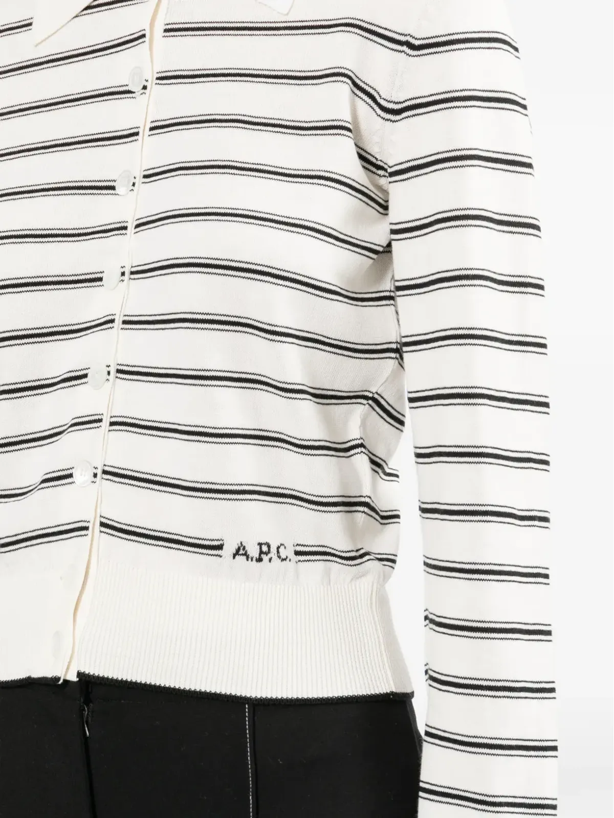 A.P.C. ストライプ柄カーディガン - 画像5