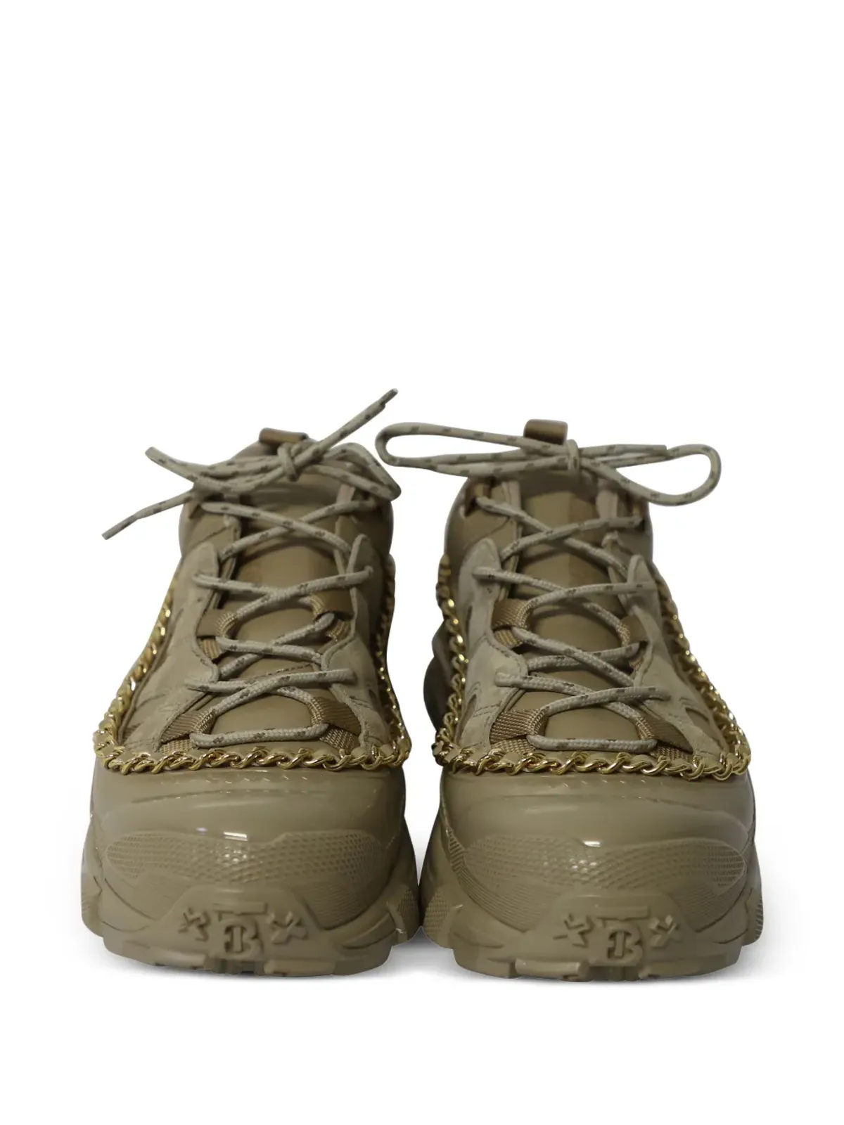 Burberry Pre-Owned アーサー レザー スニーカー - 画像4