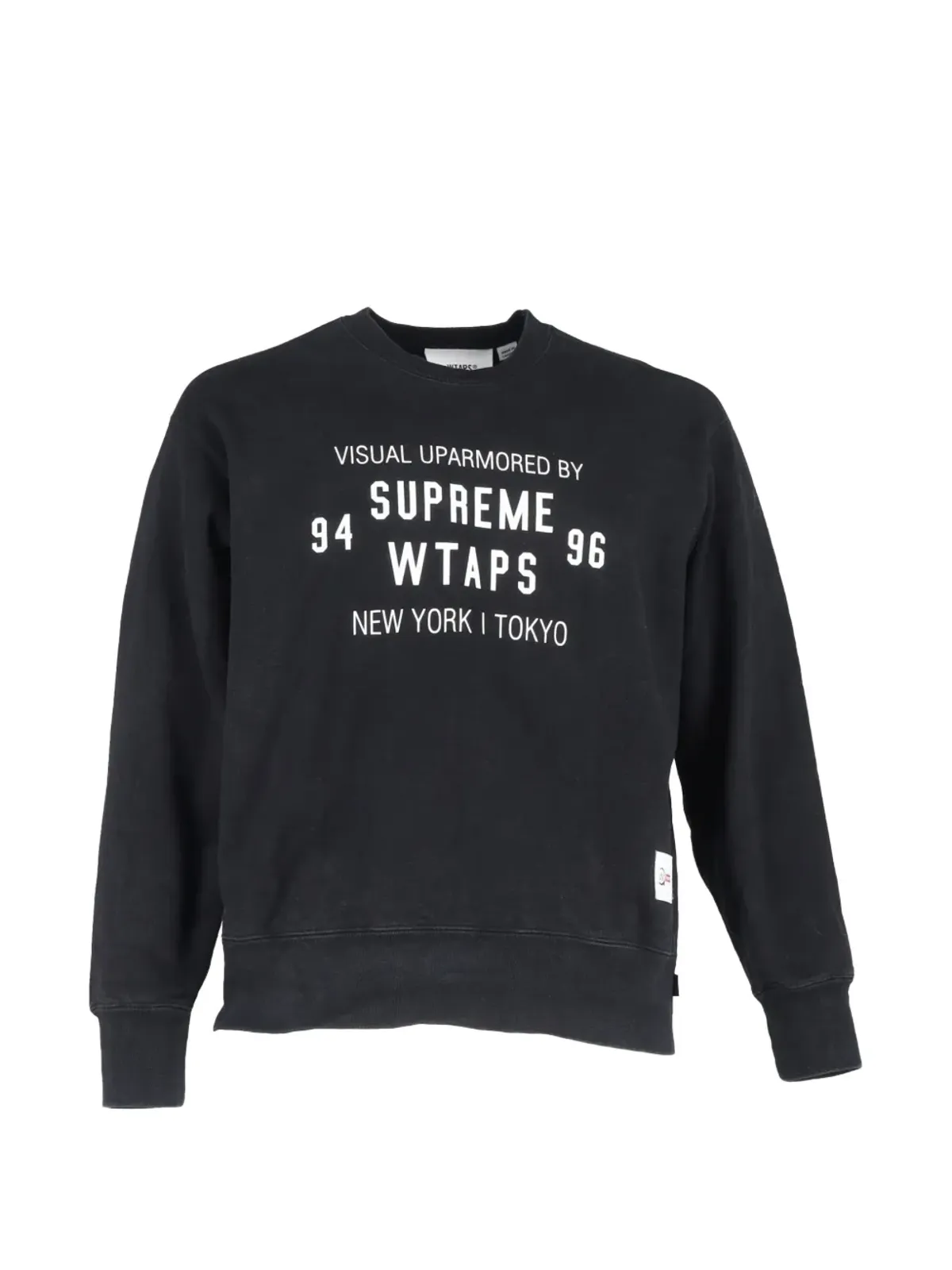 Supreme クルーネック スウェット ブラック - 画像1
