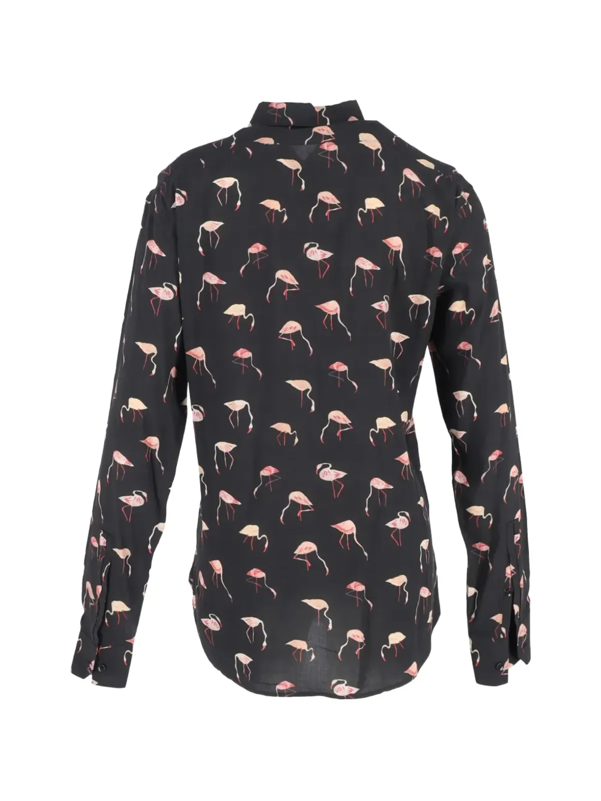 Saint Laurent Pre-Owned フラミンゴ柄プリントシャツ - ブラック - 画像2