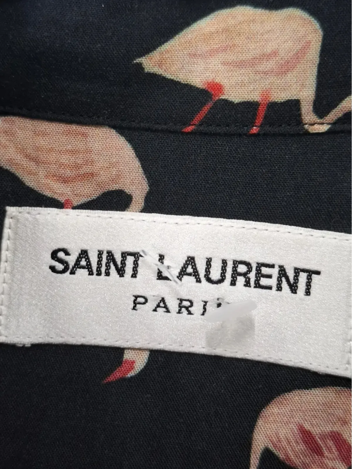 Saint Laurent Pre-Owned フラミンゴ柄プリントシャツ - ブラック - 画像4