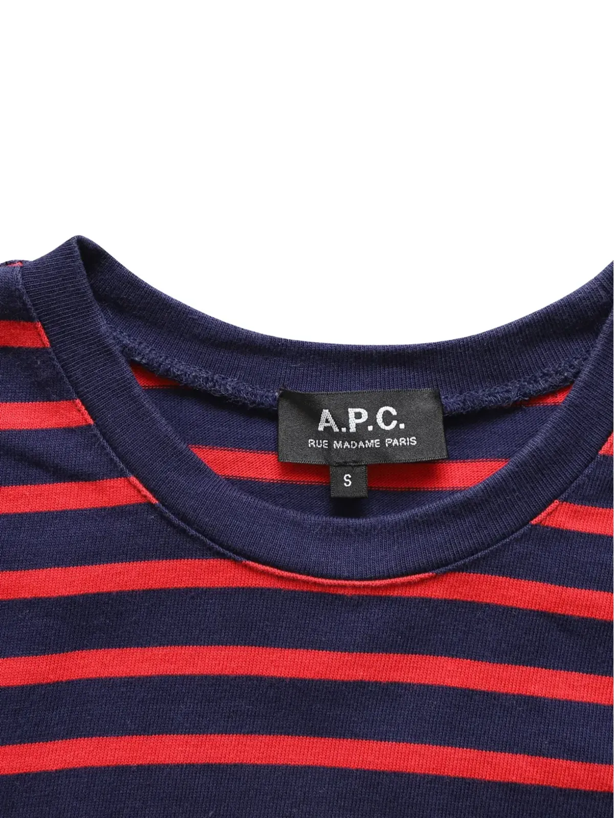 A.P.C. ストライプ柄 クルーネック Tシャツ ブルー - 画像3
