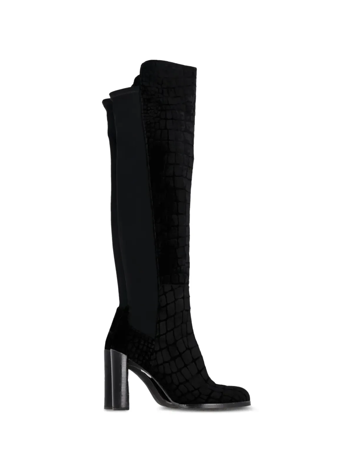 Stuart Weitzman crocodile-effect boots - Black - 画像1
