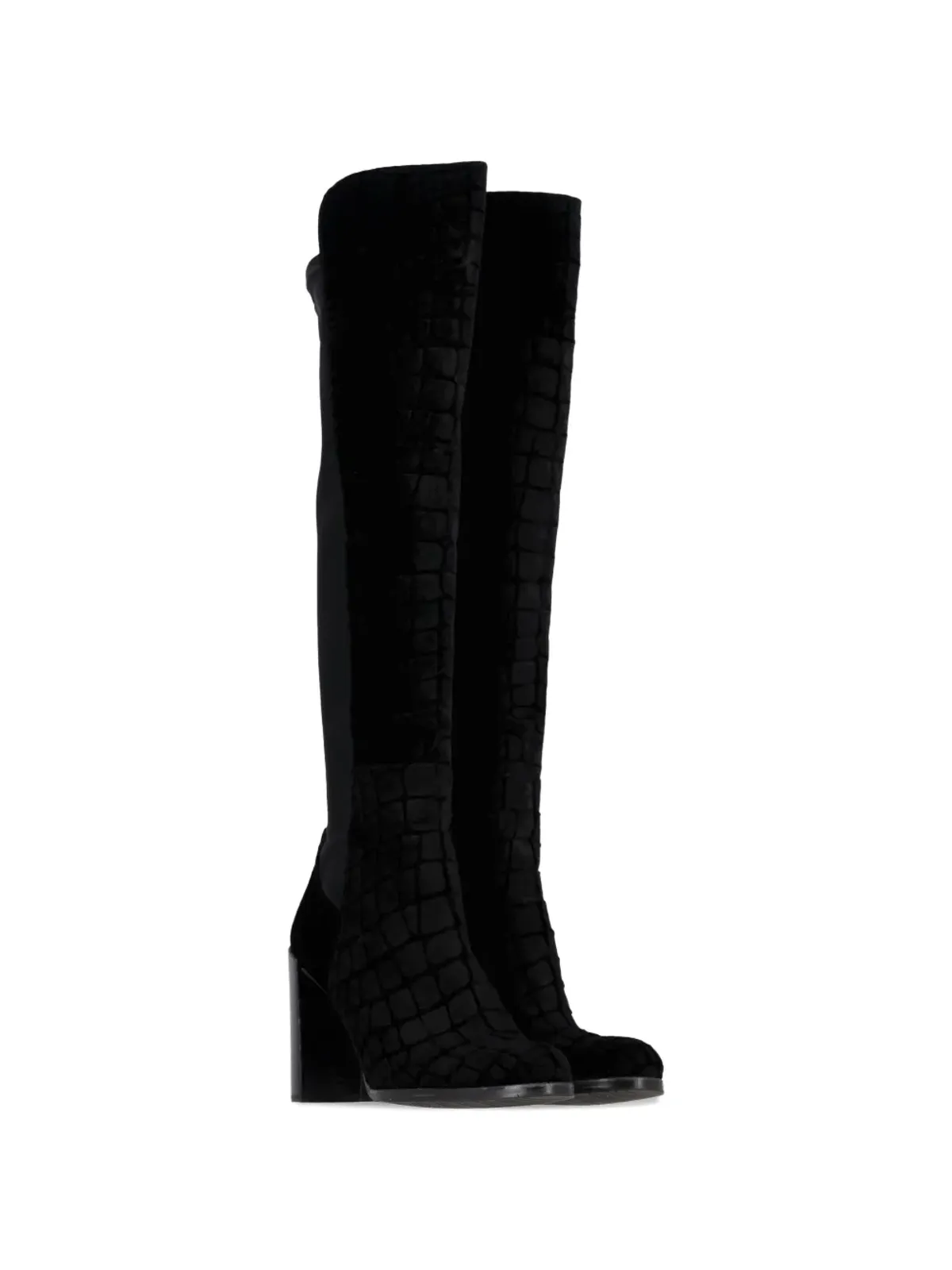 Stuart Weitzman crocodile-effect boots - Black - 画像2