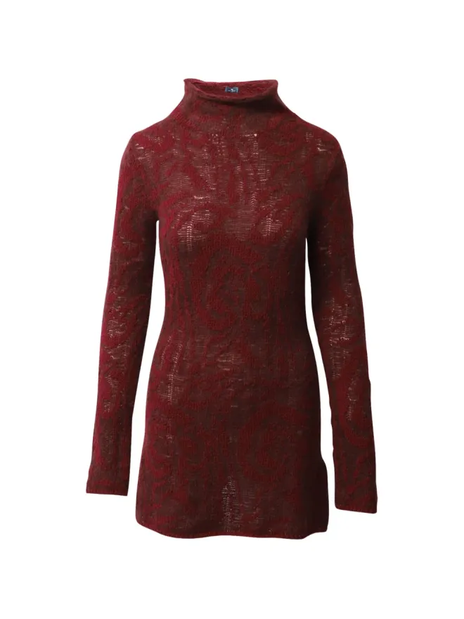 Etro Vintage Etro Vintage ペイズリージャカード ロールネック ミニドレス - レッドの商品画像