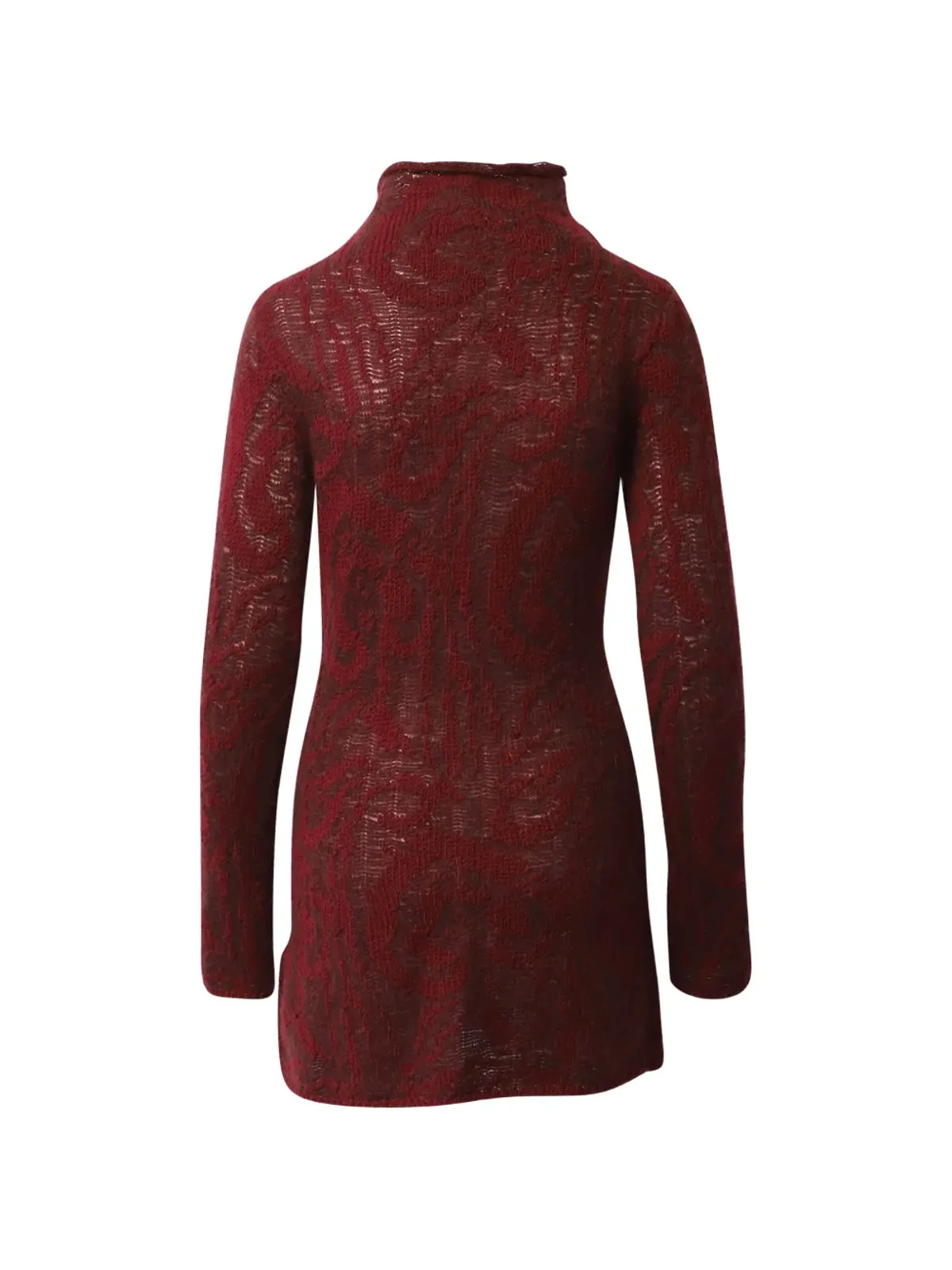 Etro Vintage ペイズリージャカード ロールネック ミニドレス - レッド - 画像2