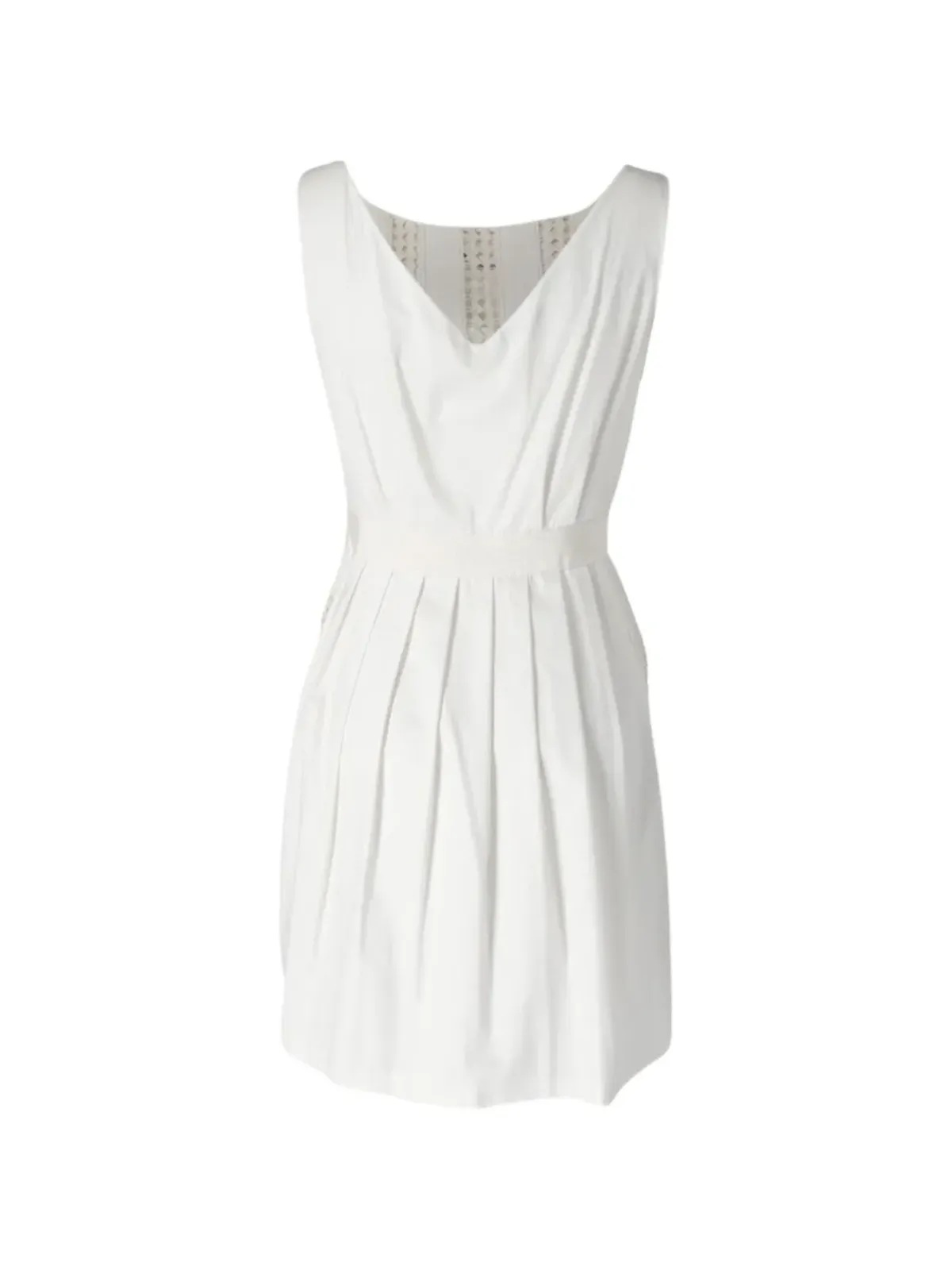 Moschino Pre-Owned broderie-anglaise pleated dress - White - 画像2