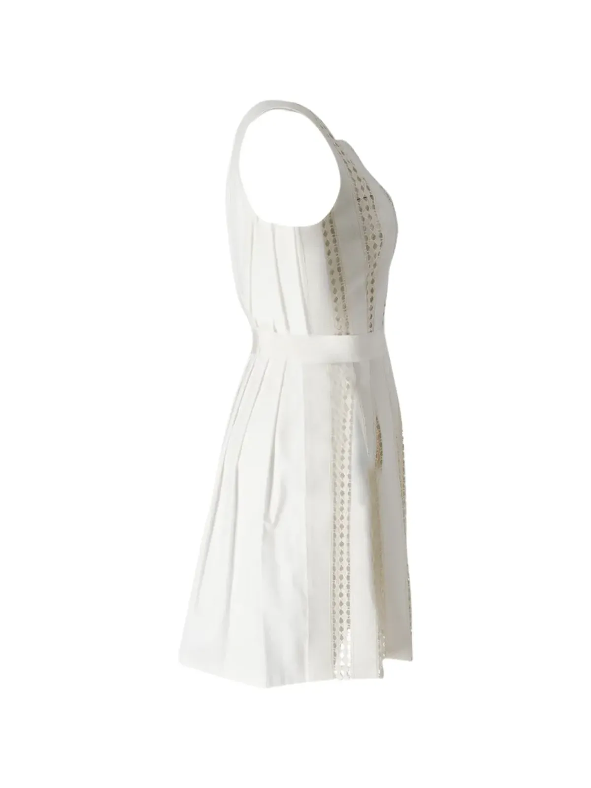 Moschino Pre-Owned broderie-anglaise pleated dress - White - 画像3