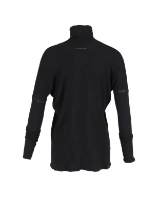 Maison Martin Margiela Pre-Owned リブ編み オーバーサイズ タートルネック セーター - ブラック - サムネイル2