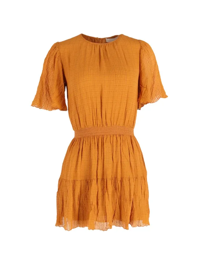 Vanessa Bruno Vanessa Bruno seersucker gathered mini dress - Orangeの商品画像