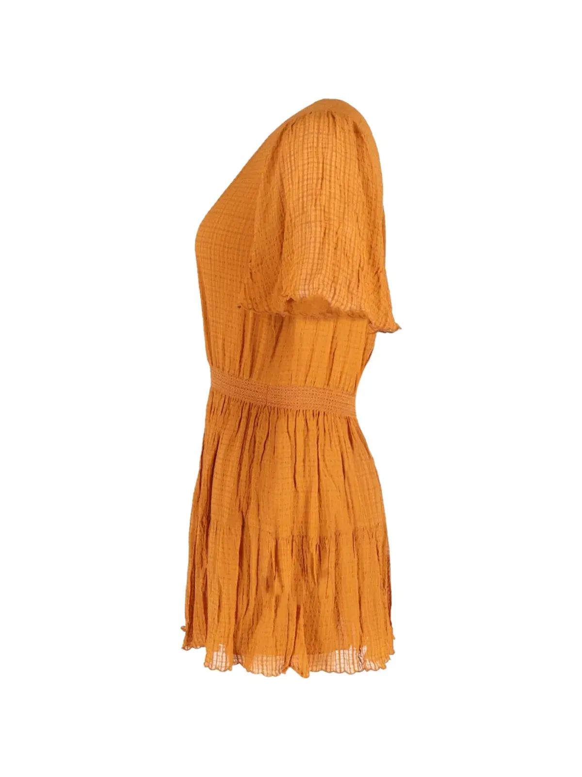 Vanessa Bruno seersucker gathered mini dress - Orange - 画像3