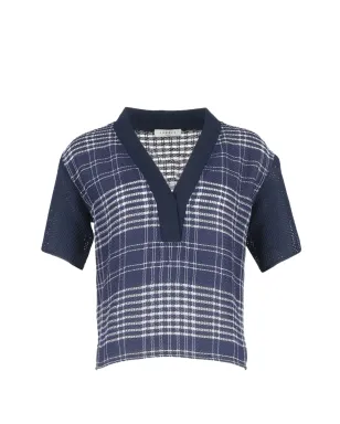 SANDRO Vネック チェックトップ - サムネイル1