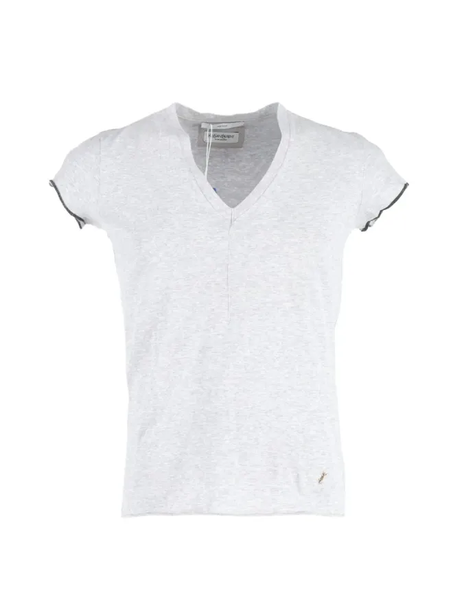 Saint Laurent Pre-Owned Saint Laurent Pre-Owned Vネック コットン Tシャツ - グレーの商品画像