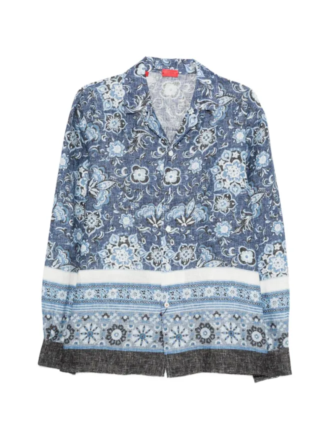 Isaia Isaia 花柄シャツ - Blueの商品画像