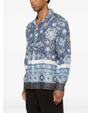 Isaia 花柄シャツ - Blue - サムネイル3