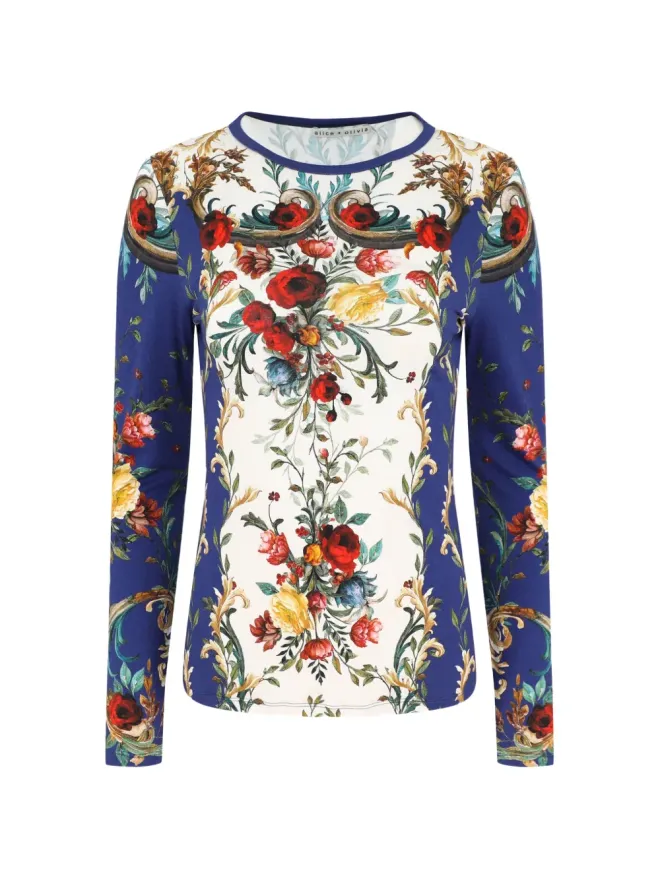 Alice + Olivia alice + olivia Delaina 花柄プリント Tシャツの商品画像
