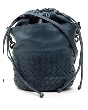 Bottega Veneta ビンテージ ナッパレザー イントレチャート バケットバッグ - ブルー - サムネイル1