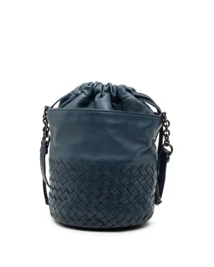 Bottega Veneta ビンテージ ナッパレザー イントレチャート バケットバッグ - ブルー - サムネイル3