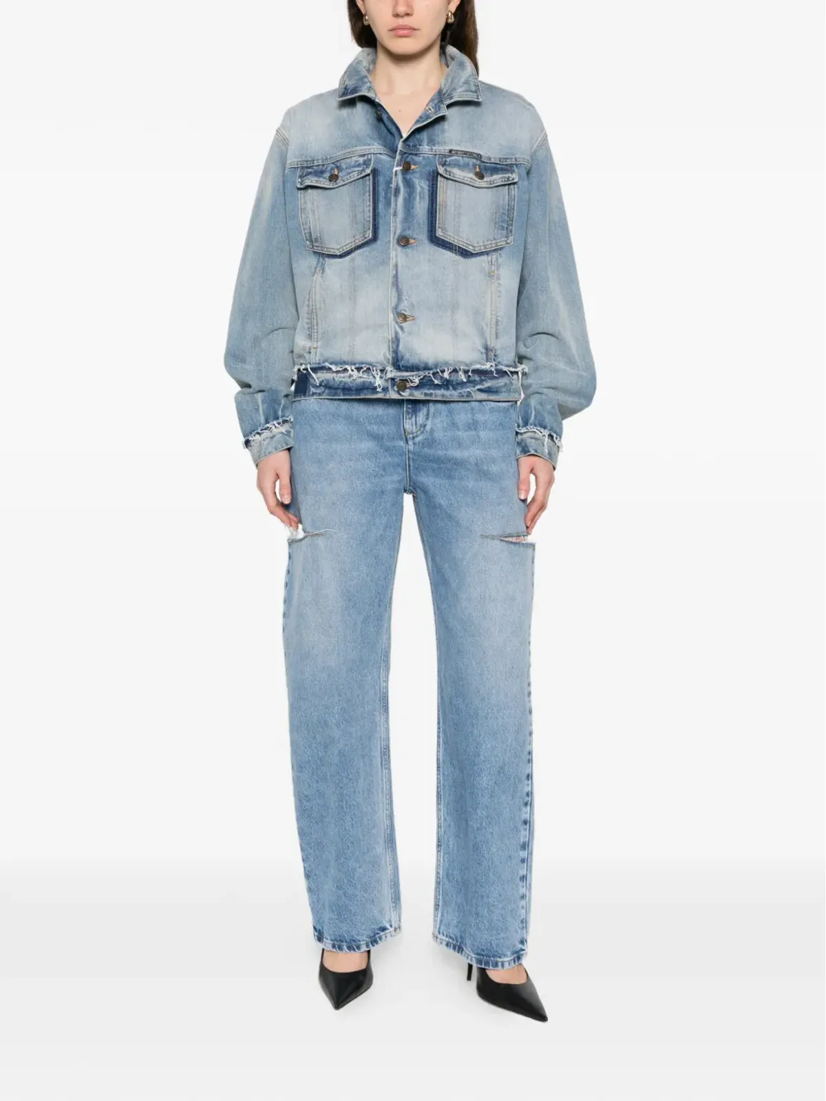 MM6 Maison Margiela カットアウトデニムジーンズ - 画像2