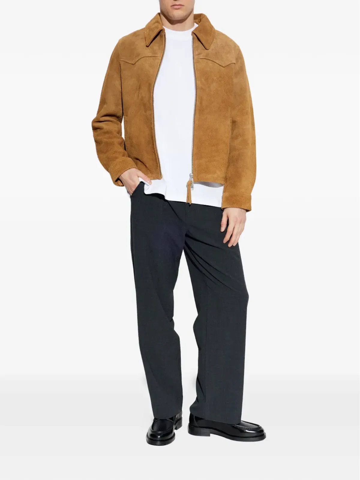 AllSaints ストレートパンツ グレー - 画像2