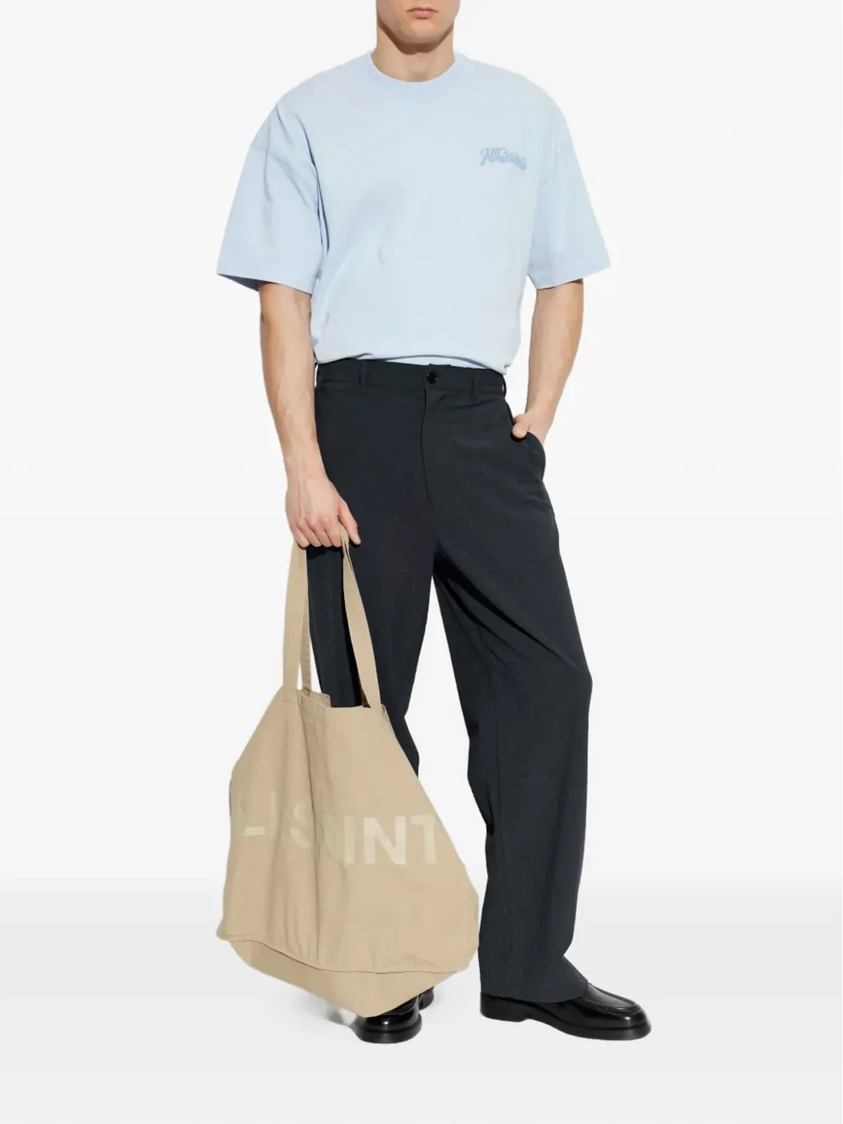 AllSaints Odyssey プリントロゴ Tシャツ ブルー - 画像2