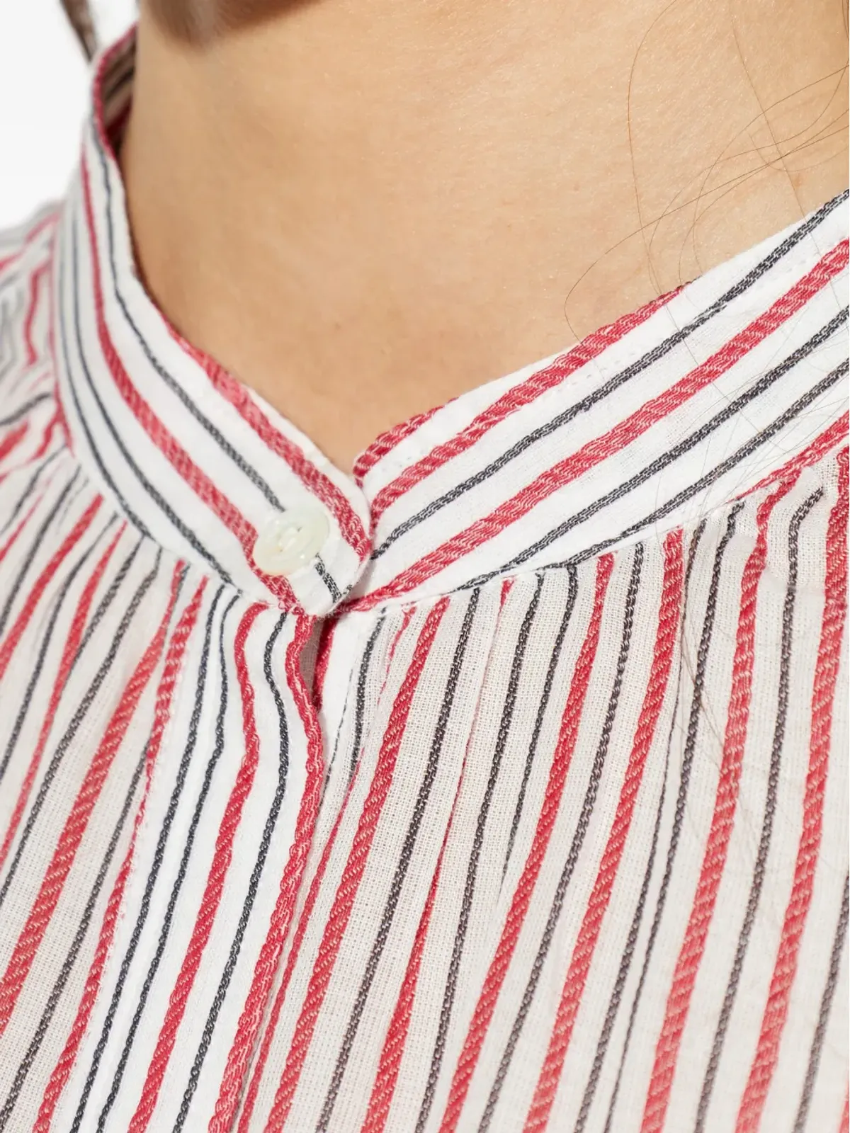MARANT ÉTOILE サオチャ ストライプ ボタンシャツ - レッド - 画像5