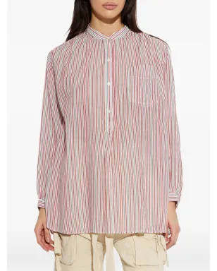 MARANT ÉTOILE サオチャ ストライプ ボタンシャツ - レッド - サムネイル3