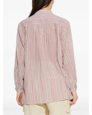MARANT ÉTOILE サオチャ ストライプ ボタンシャツ - レッド - サムネイル4