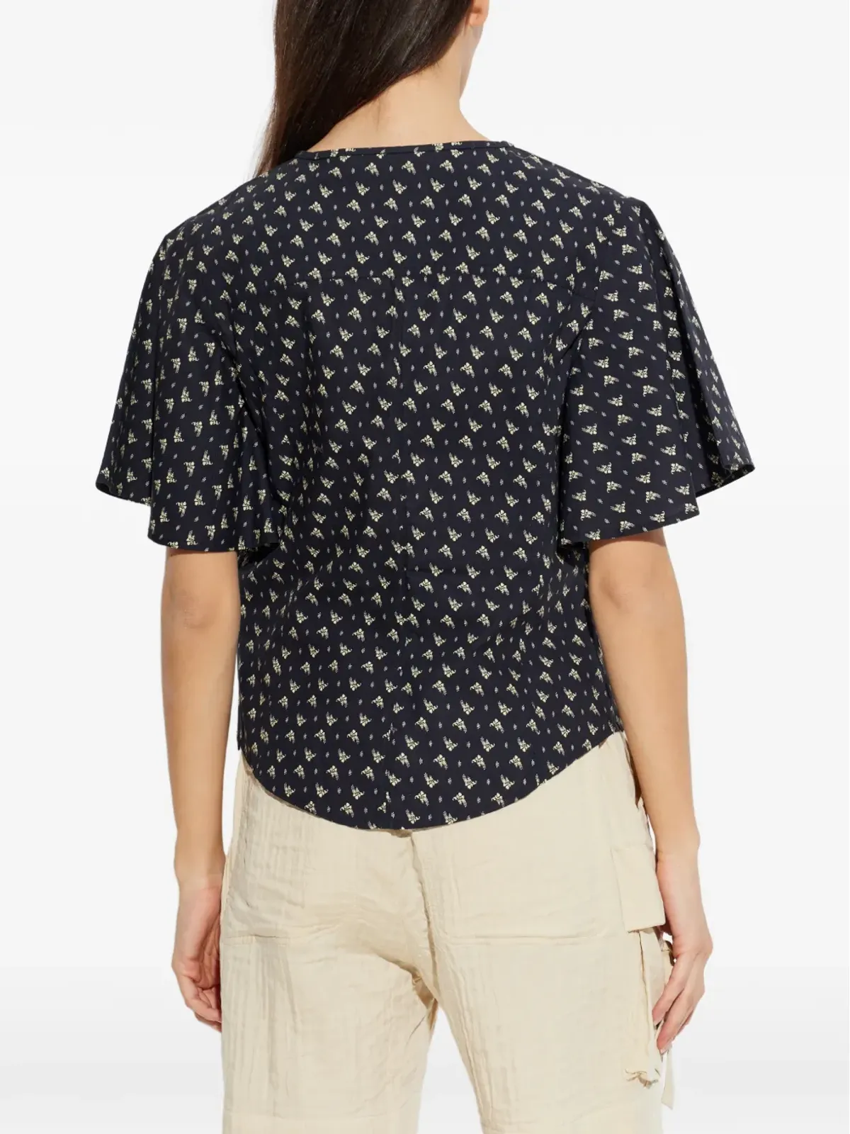 MARANT ÉTOILE Dianga レースアッププリントトップ - 画像4