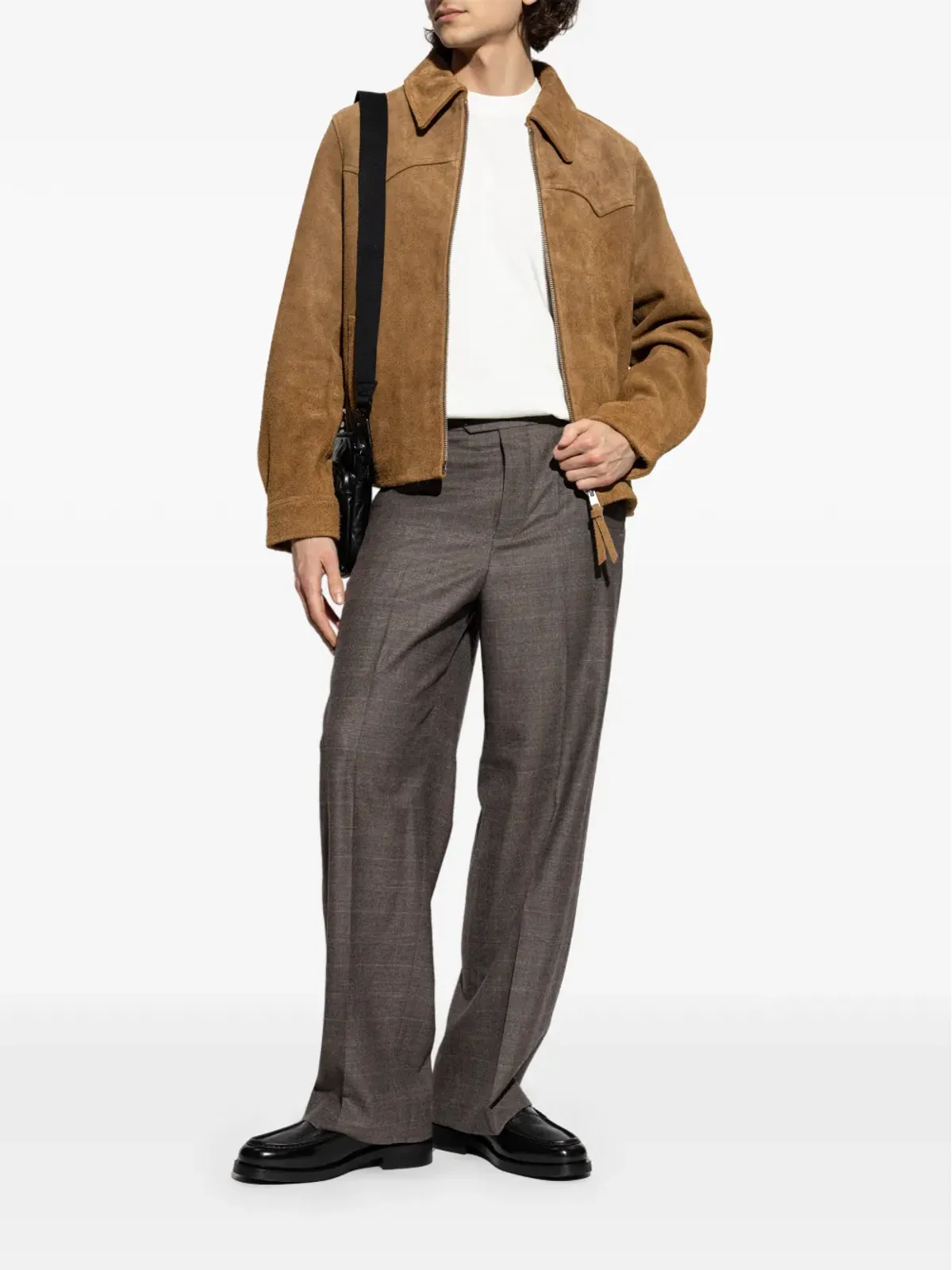 AllSaints デルコット ジップド スエード ジャケット - 画像2
