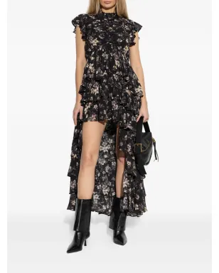 AllSaints Shaela ラッフル花柄プリント ミディドレス - ブラック - サムネイル2