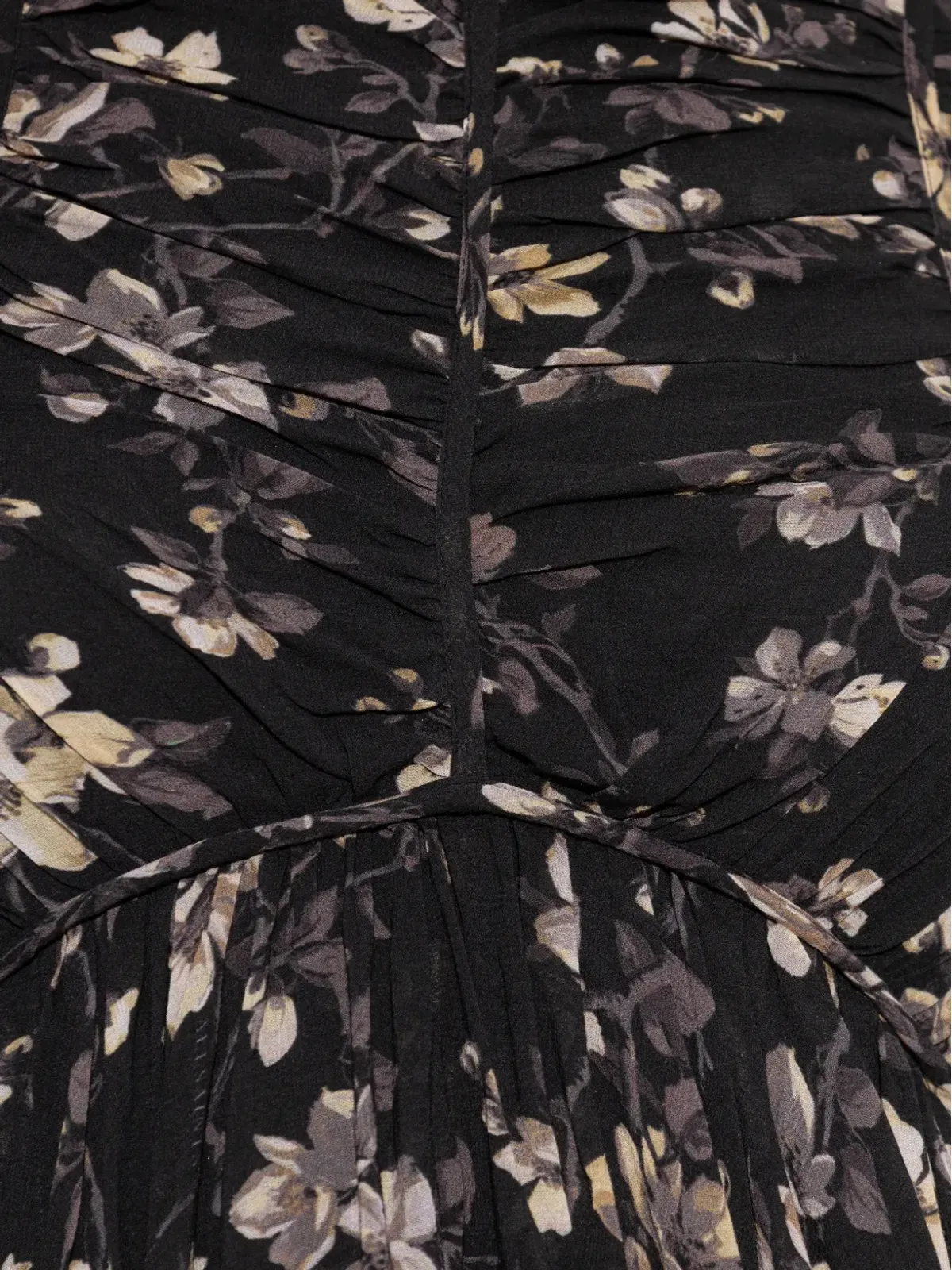 AllSaints Shaela ラッフル花柄プリント ミディドレス - ブラック - 画像4