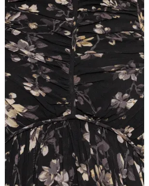 AllSaints Shaela ラッフル花柄プリント ミディドレス - ブラック - サムネイル4