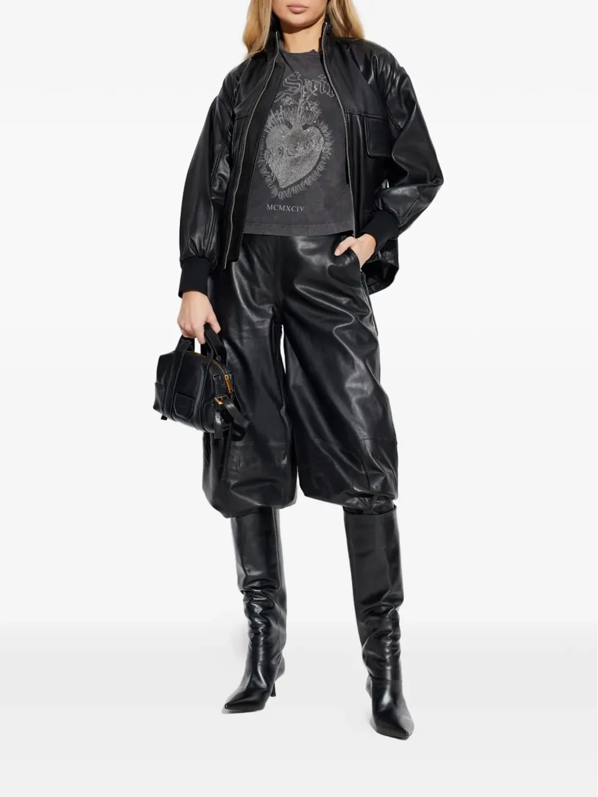 AllSaints エッタ レザー トラウザー - 画像2