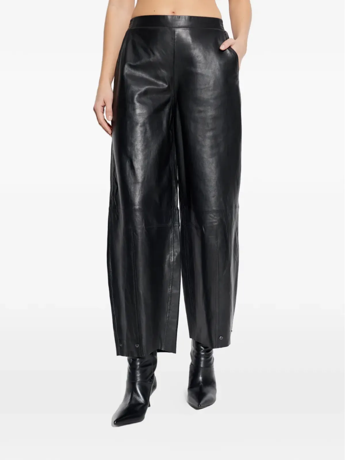 AllSaints エッタ レザー トラウザー - 画像3