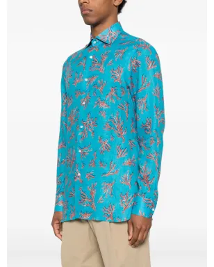 Isaia 柄シャツ ブルー - サムネイル3