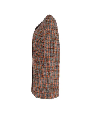 Marni Pre-Owned チェック柄ノーカラーコート - グレー - サムネイル3