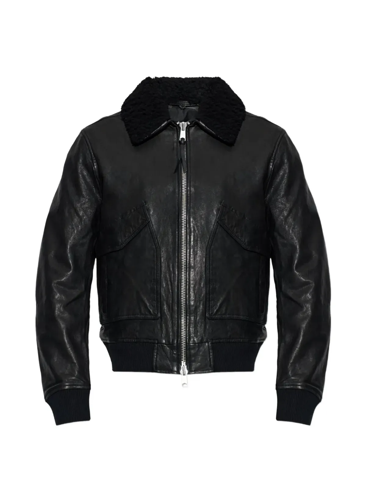 AllSaints Vaucluse レザーアビエータージャケット - 画像1