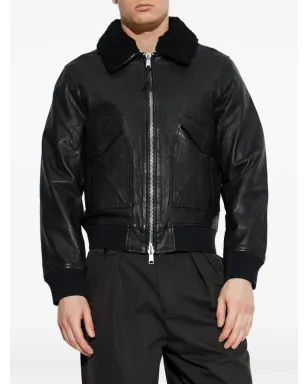 AllSaints Vaucluse レザーアビエータージャケット - サムネイル3