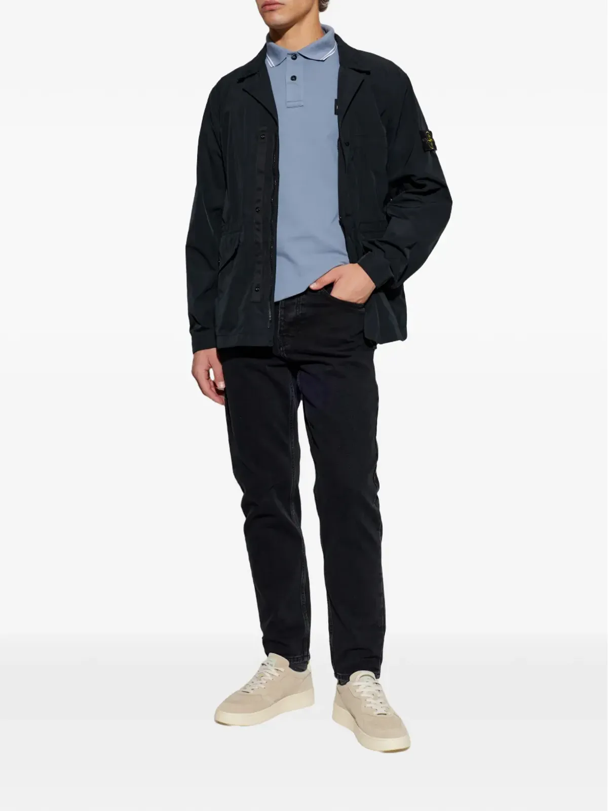 Stone Island ロゴパッチポケットオーバーシャツ - 画像2